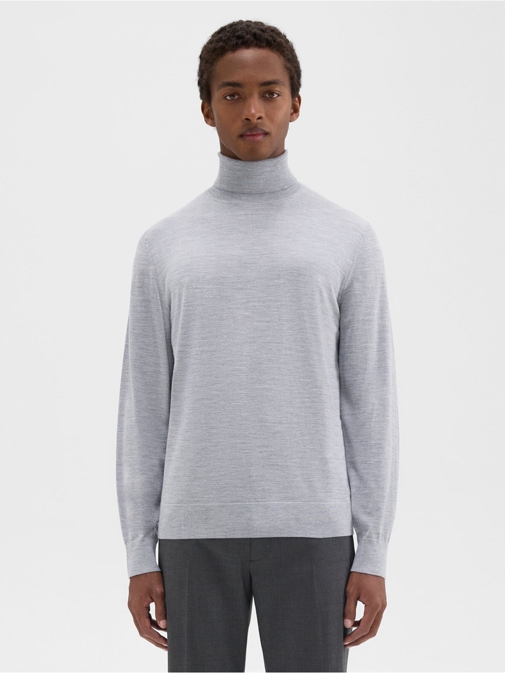 Theory Regal Good Wool Cool Heather Grey Turtleneck Men’s Small